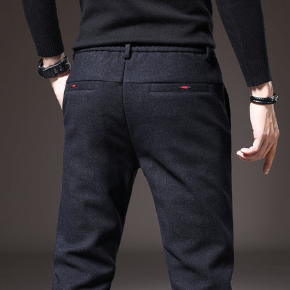 Gray slim fit stretch smart casual pants, tailored for a contemporary man.