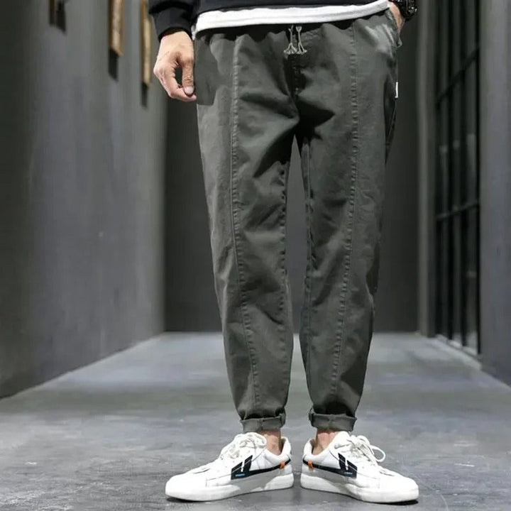 Fashion-forward men's tapered joggers, providing both effortless style and all-day comfort.