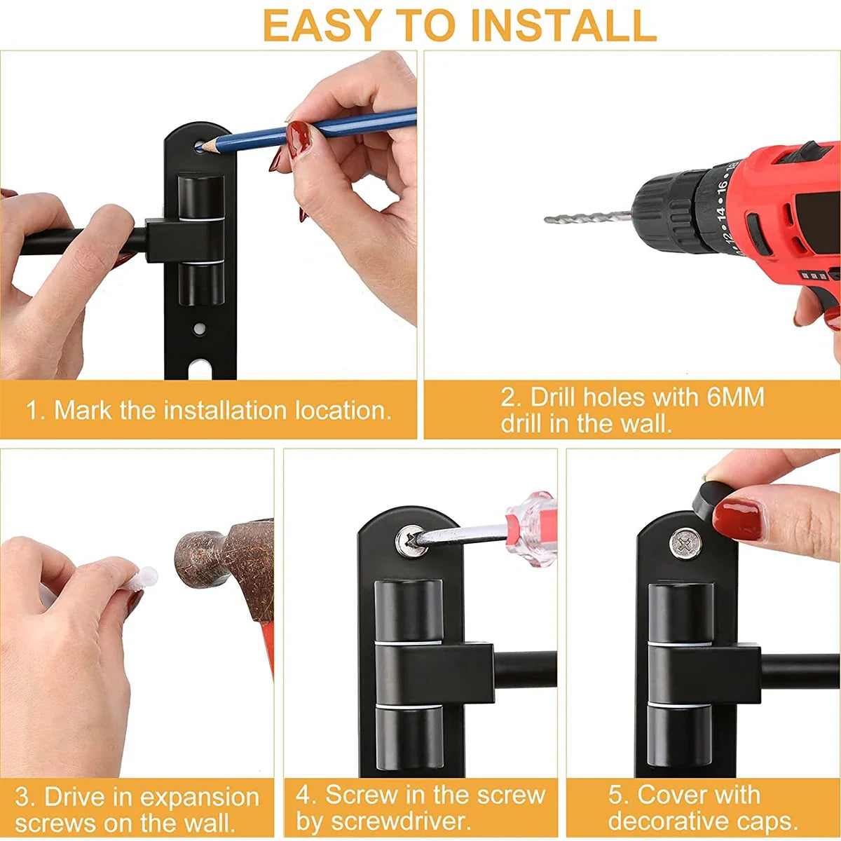 White durable metal motorcycle helmet & jacket wall mount for efficient, space-saving gear storage.