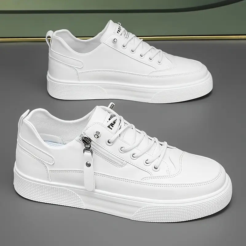 Men's casual sneakers, modern design with convenient side zip, perfect for everyday style.
