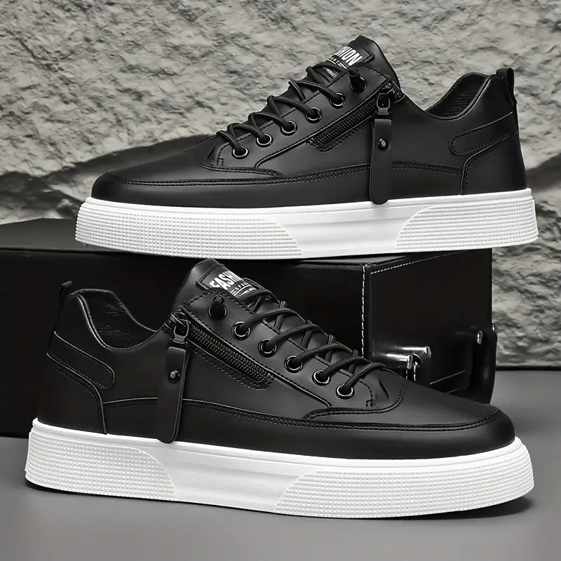 White men's everyday sneakers, modern design, comfortable casual footwear for versatile style.