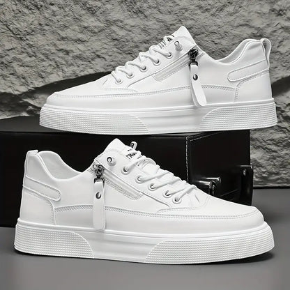 Everyday men's black casual shoes, modern comfortable sneakers with a secure lace-up fit.