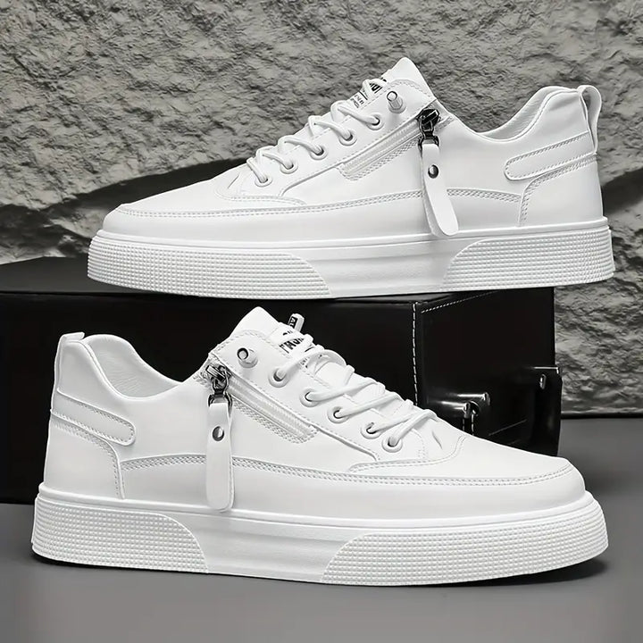 Everyday men's black casual shoes, modern comfortable sneakers with a secure lace-up fit.