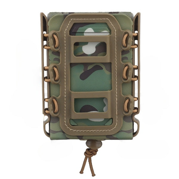 MOLLE Pouch holding a rifle magazine, essential for military, hunting, & tactical shooting.