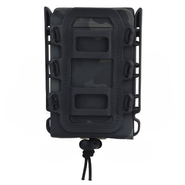 Rear view of a MOLLE Fast Mag Pouch, showcasing its versatile attachment to tactical gear.