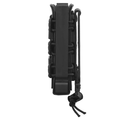 Tan polymer Fast Mag Pouch with MOLLE straps, ideal for military & hunting equipment.