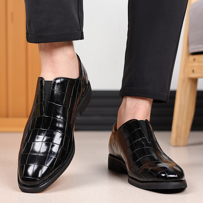 Sophisticated black men's comfort dress shoes, perfect for all formal & business occasions.