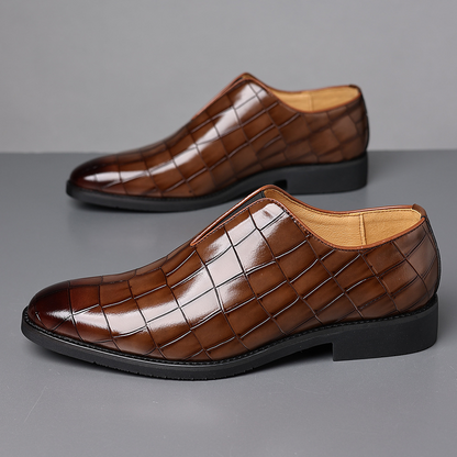 Sophisticated black polished men's dress shoes with ultimate comfort for formal events.