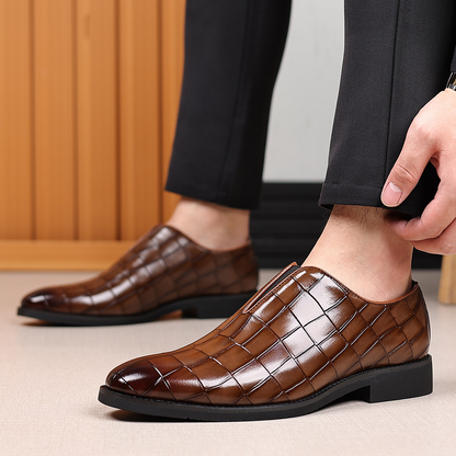 Unique red polished comfort dress shoes for men, stylish for weddings & bold statements.