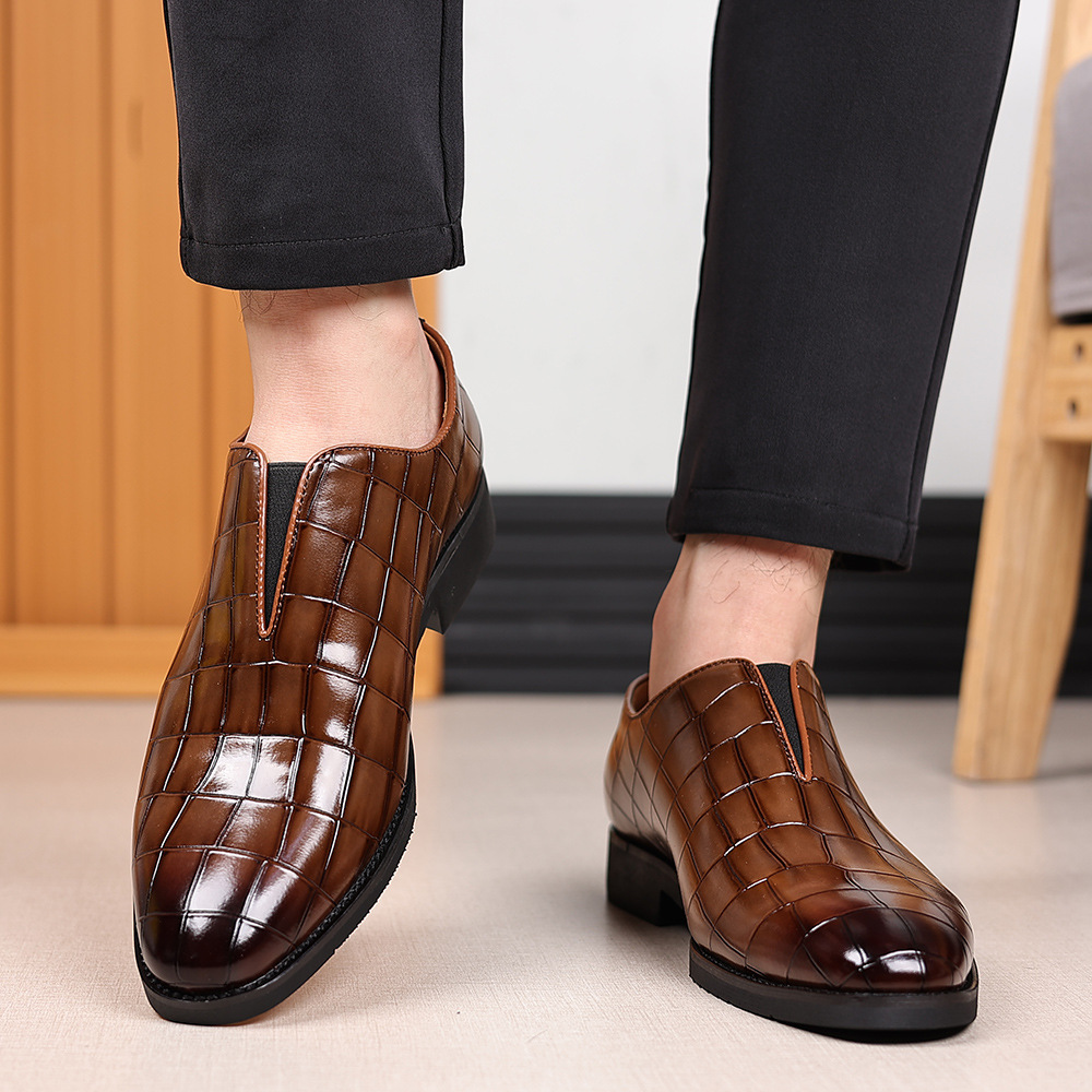 Classic black men's comfort dress shoes, ideal for office, business & formal events.
