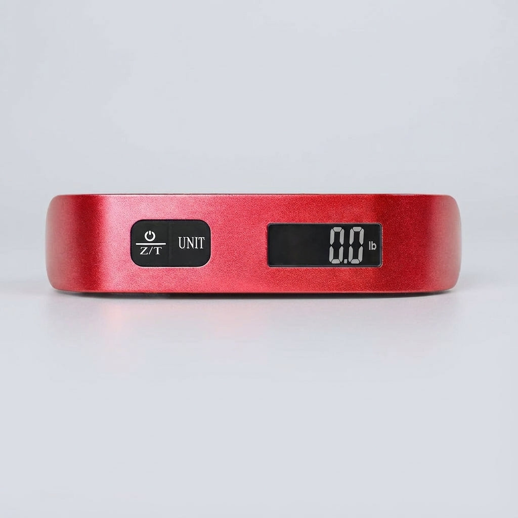 Compact handheld digital travel scale, ideal for weighing suitcases & baggage on the go.