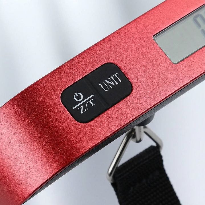 Digital luggage scale accurately weighing suitcases, ensuring stress-free airport check-ins.
