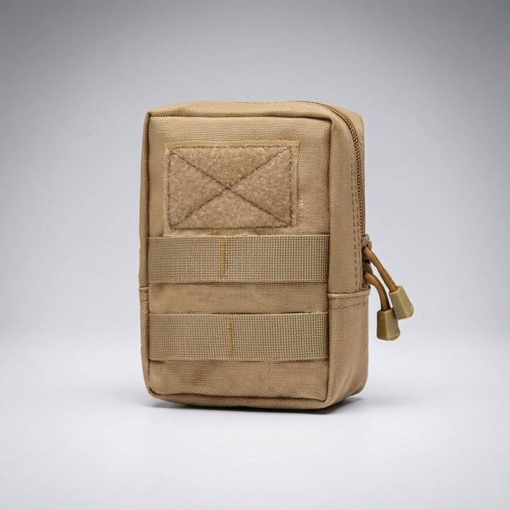 Tactical MOLLE storage pouch in use, organizing outdoor gear for hiking, camping, and everyday carry.