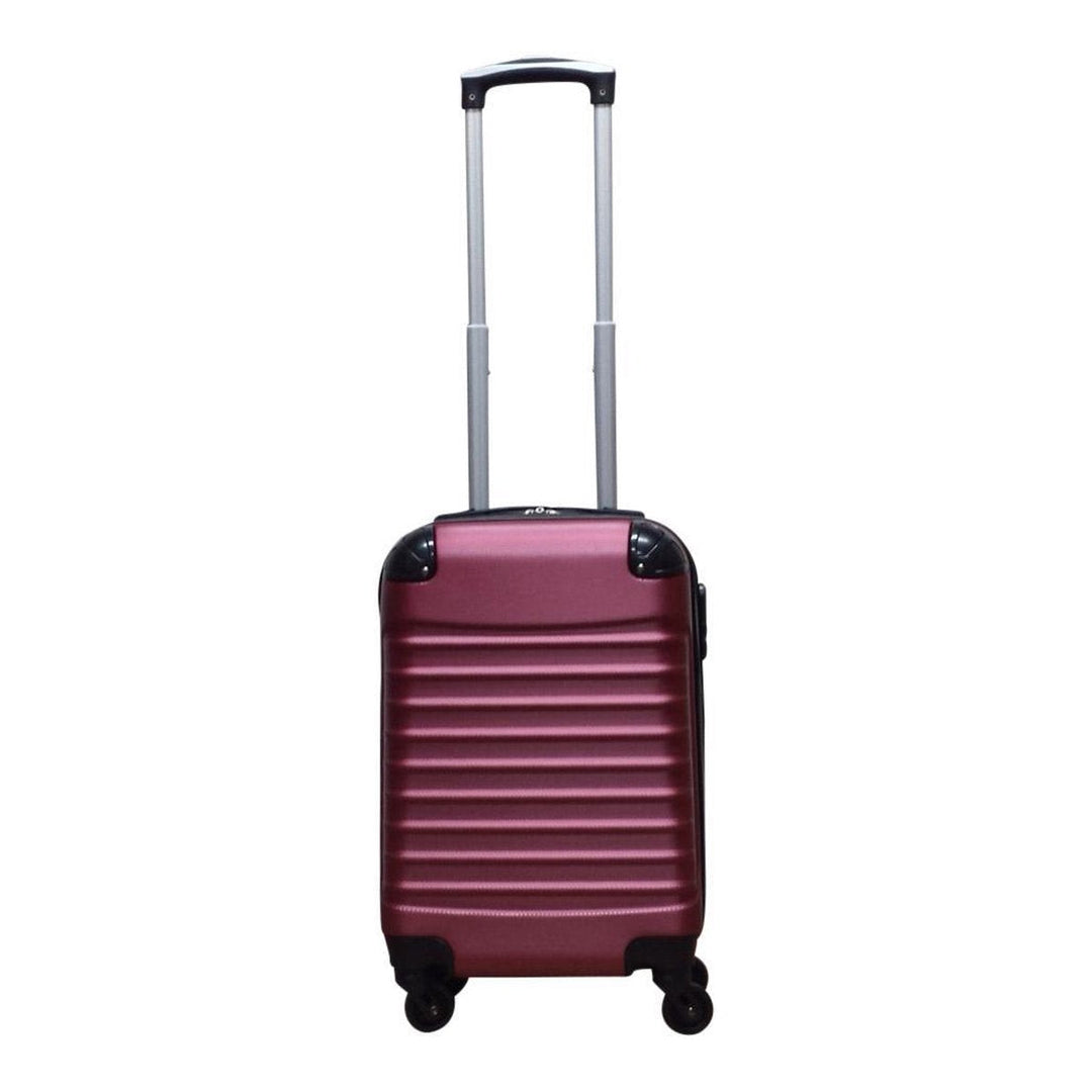 Black 2-piece hardshell luggage: a carry-on and a checked bag for all your travel needs.