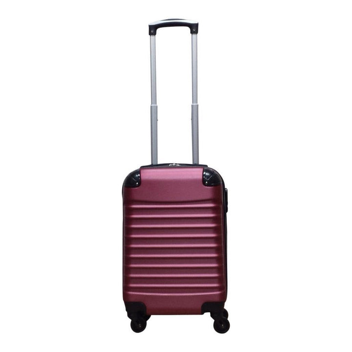 Black 2-piece hardshell luggage: a carry-on and a checked bag for all your travel needs.