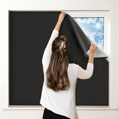 Blackout window shade for total light blockage & privacy in bedroom or home office.