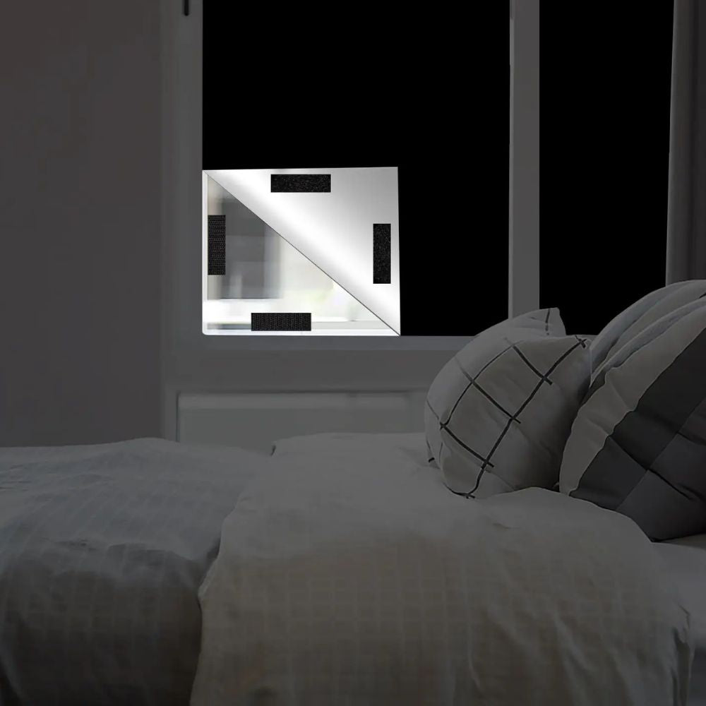 Static cling blackout shade ensures total light blockage, privacy, & room darkening for any window.