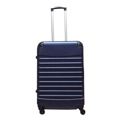 Travel-ready blue 2-piece ABS hardshell luggage set. Durable spinner suitcases with easy-to-remove wheels.