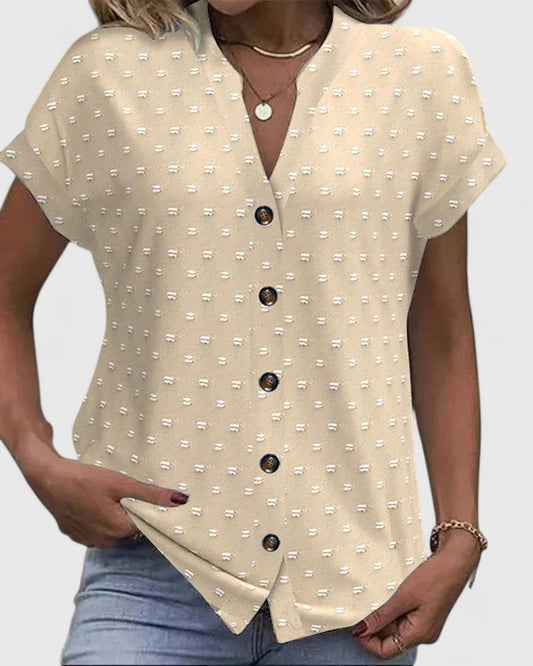 Blue Men's Classic V-Neck Shirt, perfect for everyday casual wear & comfort.