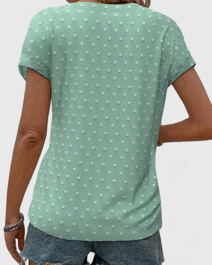 Man wearing a comfortable Blue V-Neck Shirt, showcasing its casual style and versatile fit.