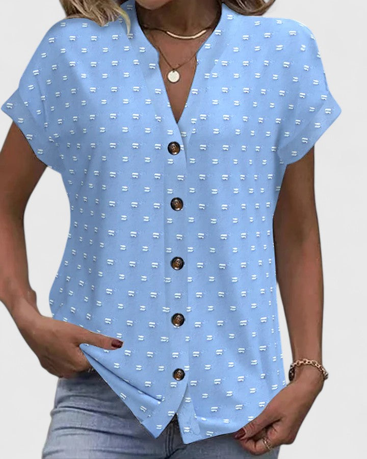 Green Men's V-Neck Shirt with a classic design, ideal for effortless style & daily comfort.