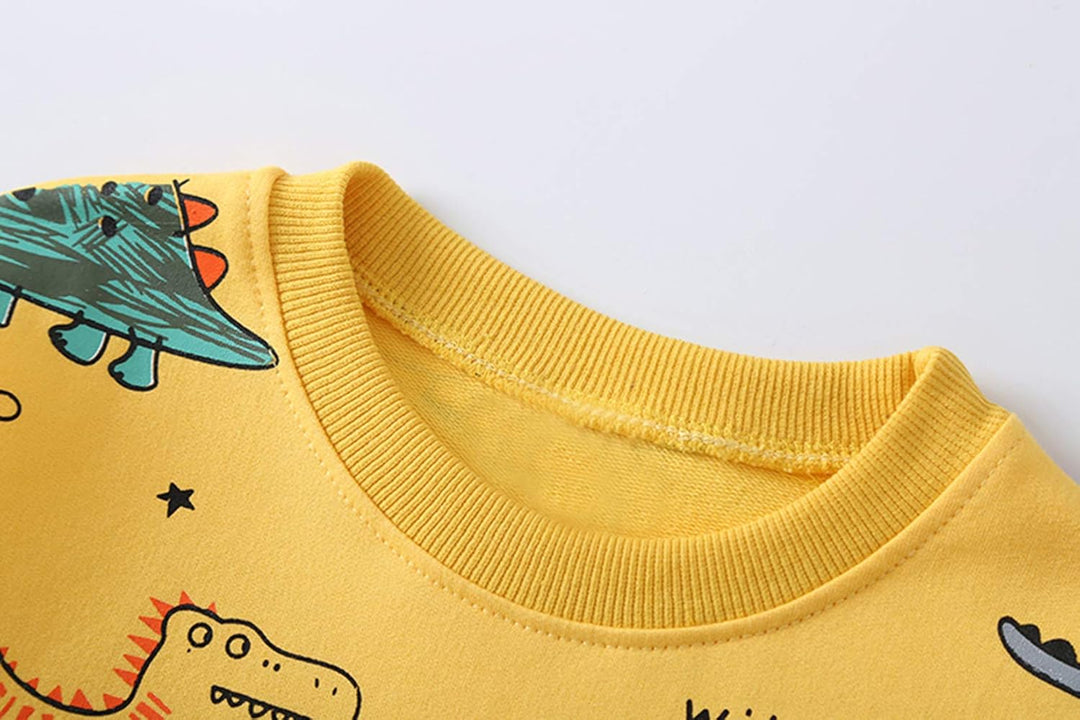 Boys' adventure outfit with a fun dinosaur print, great for active toddlers. Casual 2-piece set.