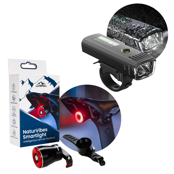 Bright LED bike light set for enhanced cycling safety during night rides and commuting