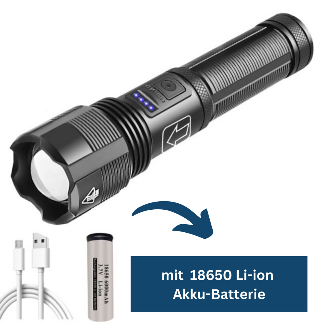 Compact bright LED flashlight, essential portable lighting for camping, hiking, and outdoor use