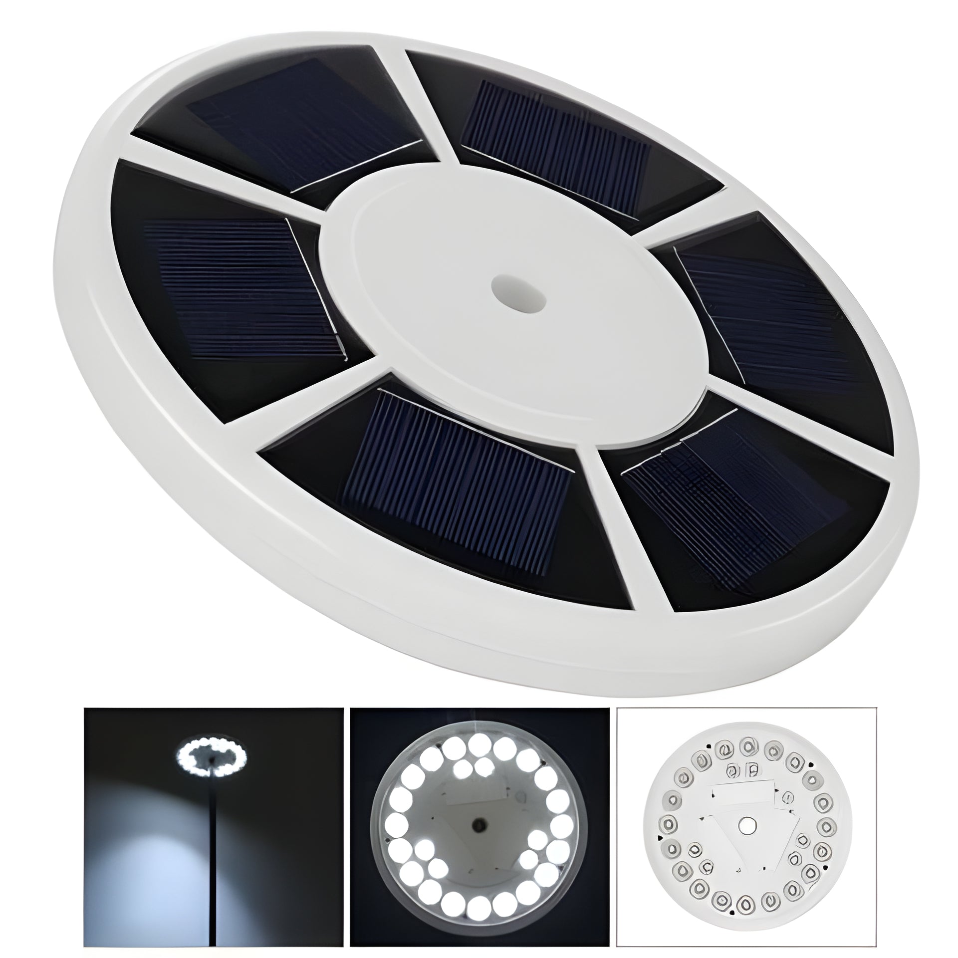 Patriotic solar flagpole light ensures all-night flag illumination. Bright LED outdoor lighting for garden display.