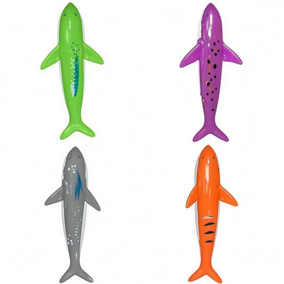 Perfect gift: Kids' brightly colored pool diving toy set for fun swimming games & water activities.