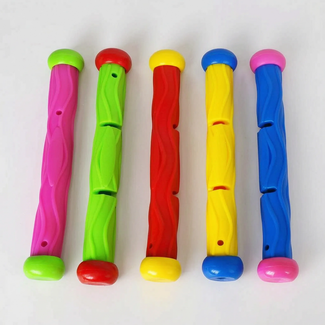 Sturdy, brightly colored ABS plastic kids' diving toys for durable underwater pool games & fun.