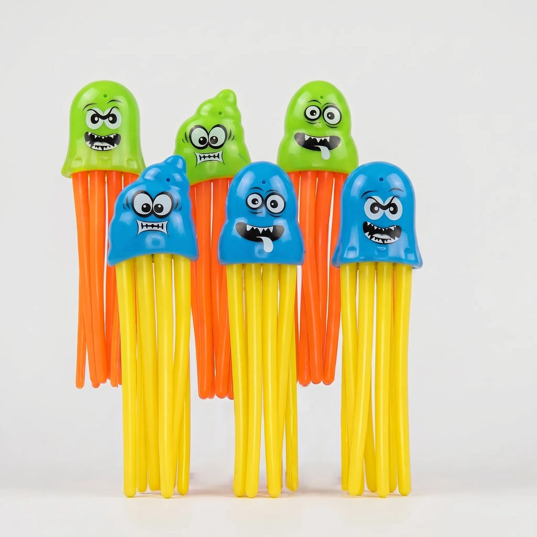 Assorted brightly colored kids' pool diving toys for engaging underwater swimming games.