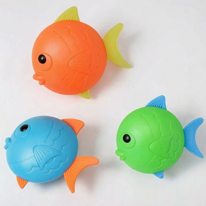 Complete brightly colored kids' pool diving toy set, ready for exciting underwater games.