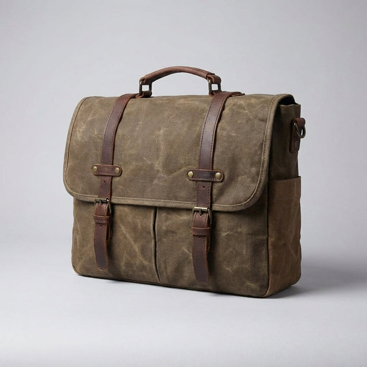 Men's leather crossbody messenger bag for work/travel. Stylish & organized genuine leather daily carry bag.