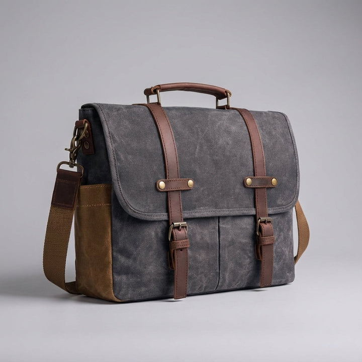 Premium men's leather shoulder messenger bag. Genuine leather, organized for daily carry & travel essentials.