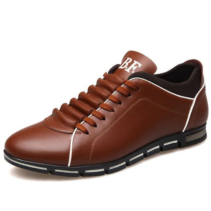 Versatile brown Men's Dax casual sneakers, comfortable & stylish for everyday men's fashion. Lace-up street style.