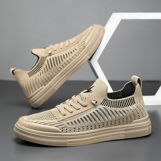Brown men's lightweight comfort sneakers for everyday walking & casual style.