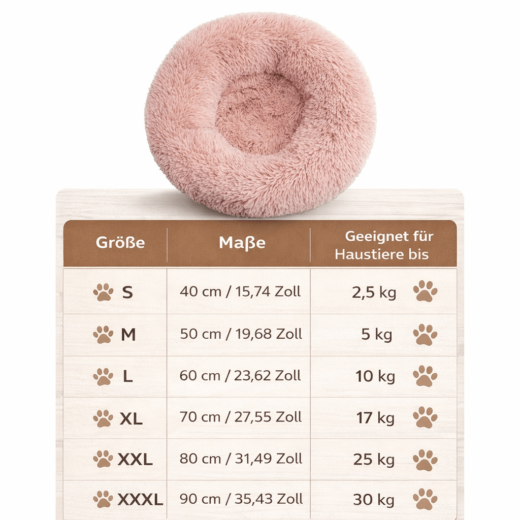 Cozy calming dog bed, ultra-soft & supportive. Plush pet lounger designed to relieve anxiety and provide comfort.
