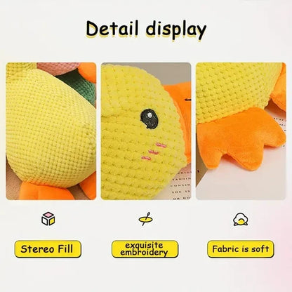 Dog enrichment duck toy, durable and calming for playtime and stress reduction.