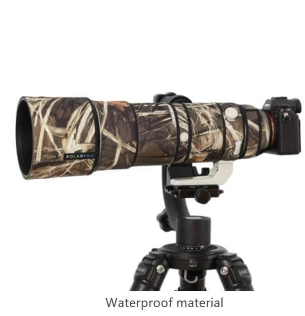 Durable camouflage lens case, raincover accessory for camera lenses, essential outdoor photography gear