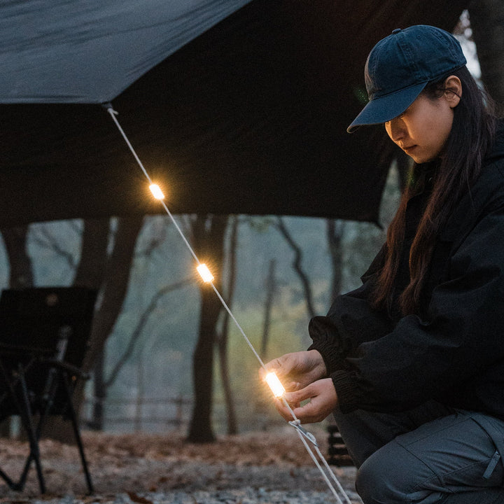 Type-C rechargeable rope light for camping, hiking, and emergency situations