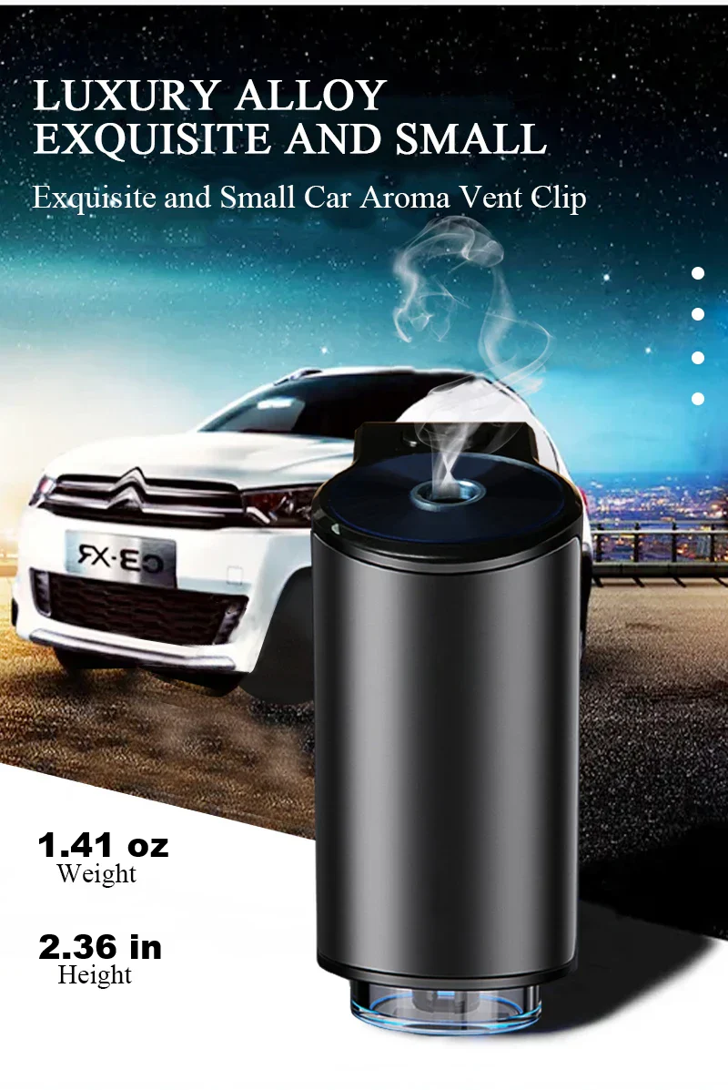 Odor control car diffuser & electric humidifier for a clean cabin.