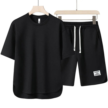 Summer-ready casual two-piece set for women. Features a varsity t-shirt and matching comfy shorts.
