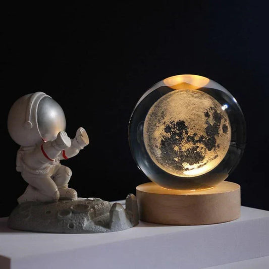 Celestial 3D Engraved Glowing Sphere Night Light, universe space decor.