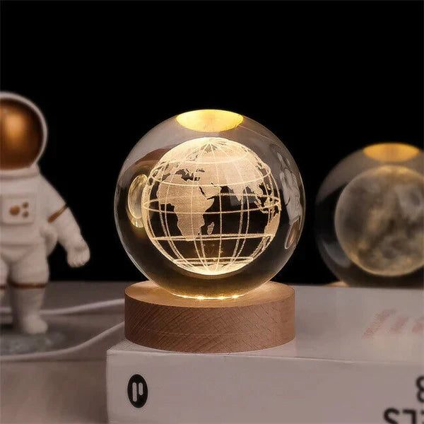 Beautiful universe decor LED night light, Celestial 3D engraved glowing sphere.