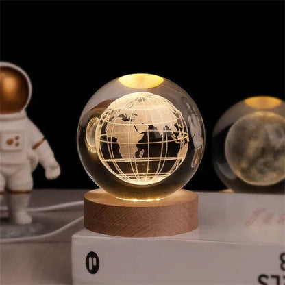 Beautiful universe decor LED night light, Celestial 3D engraved glowing sphere.