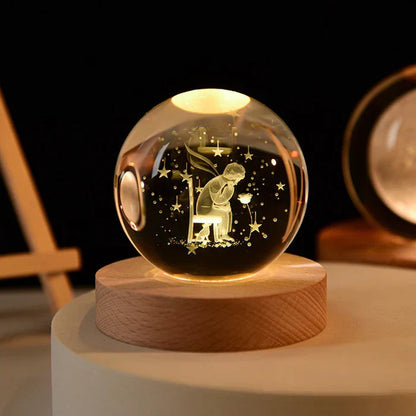 Vibrant glowing sphere galaxy lamp, 3D engraved for immersive universe-themed lighting.
