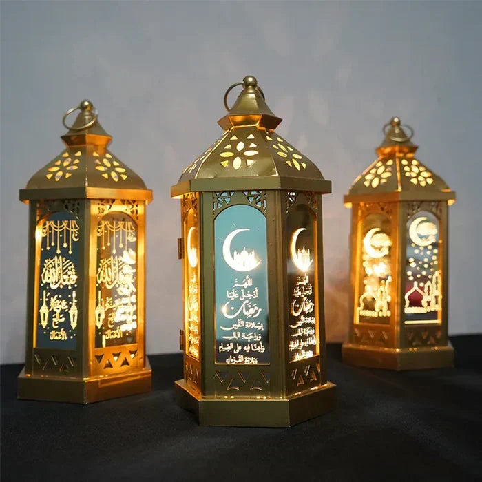 Celestial projector lamp casting starry patterns, perfect for ambient home decor & mood lighting. Wrought iron design.