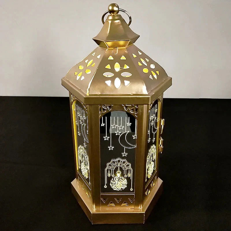 Versatile celestial projector lamp for home decor, ambient lighting, & festive occasions like Ramadan & Eid. Wrought iron.