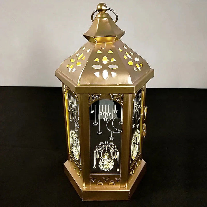 Versatile celestial projector lamp for home decor, ambient lighting, & festive occasions like Ramadan & Eid. Wrought iron.